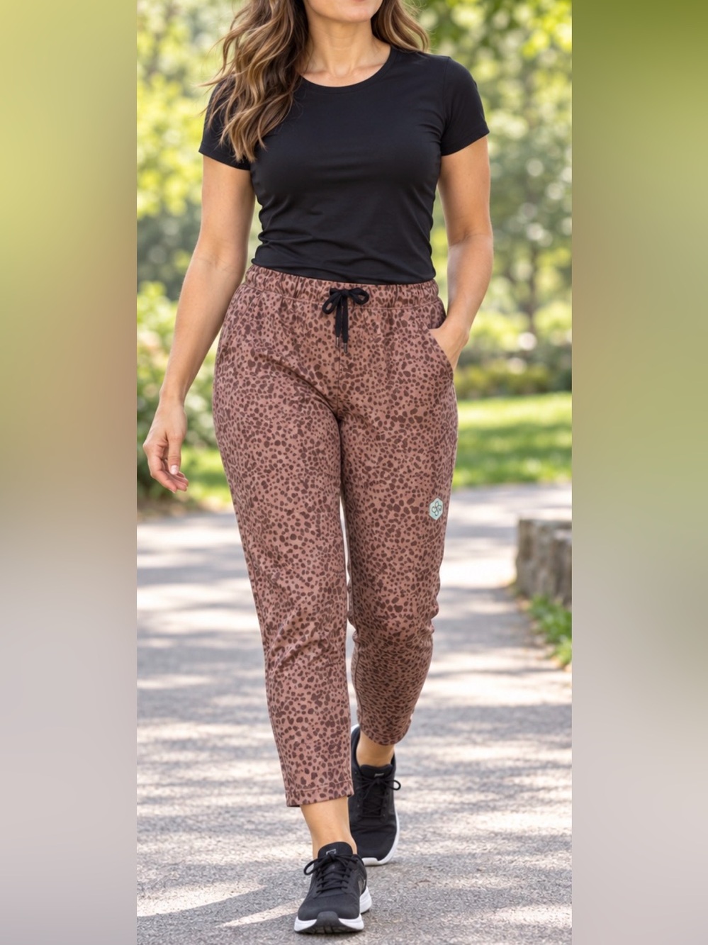 Scorpio Sol Cheeta Print Crop Jogger Pants
